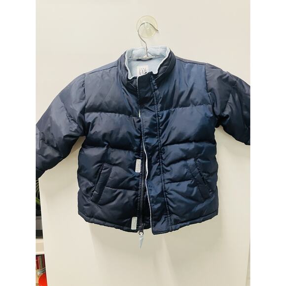 Vintage Baby Gap Puffer Coat 5 Boys Girls Blue Winter Jacket Full Zip 18-24mos - Picture 1 of 6